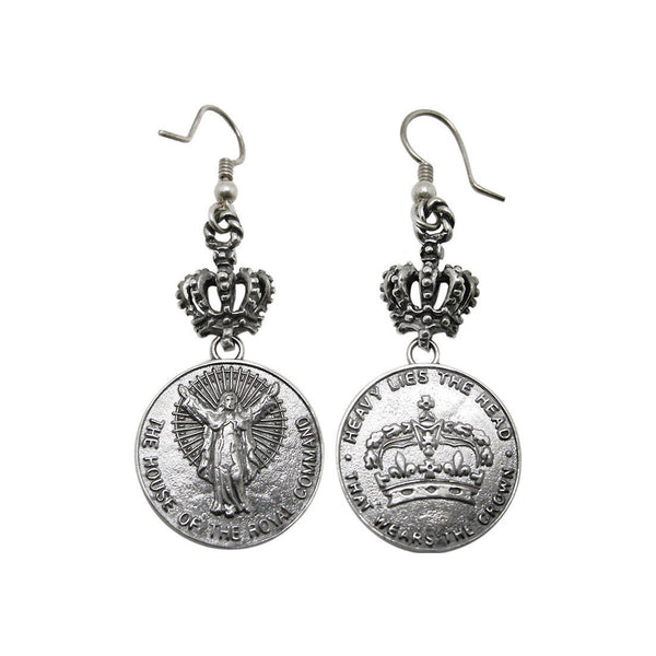 HOUSE CROWN EARRINGS w/ CROWN HOOK