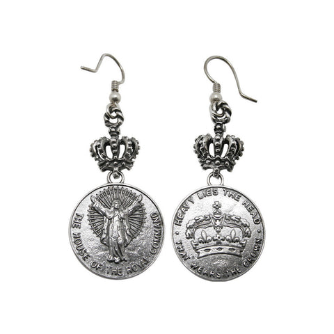 HOUSE CROWN EARRINGS w/ CROWN HOOK