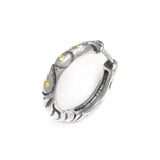 LARGE RIBBON BAND HOOP EARRINGS w/ CZ