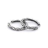 LARGE RIBBON BAND HOOP EARRINGS w/ CZ