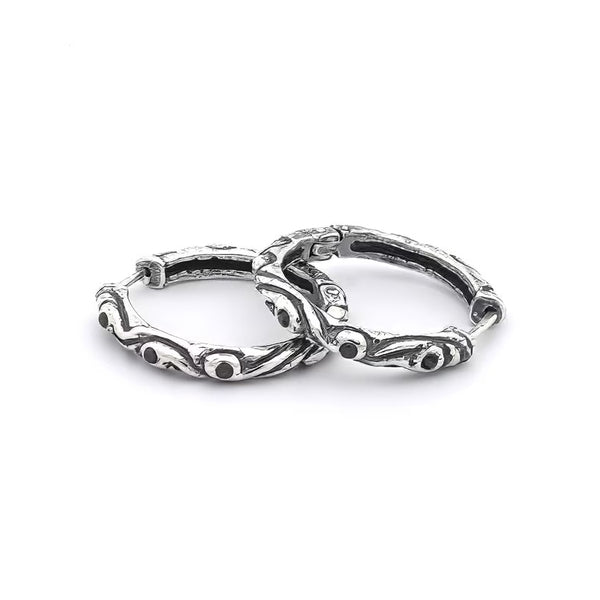 LARGE RIBBON BAND HOOP EARRINGS w/ CZ