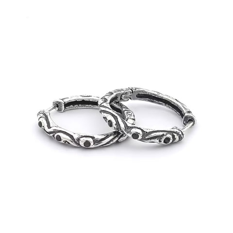 LARGE RIBBON BAND HOOP EARRINGS w/ CZ