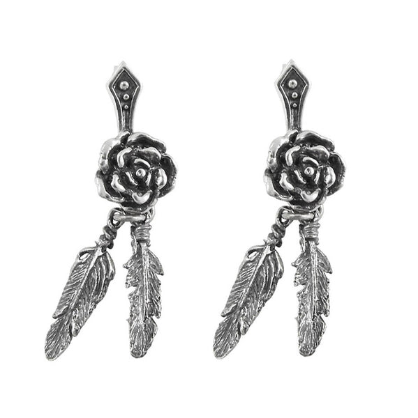 SEDONA ROSE EARRINGS w/ FEATHERS
