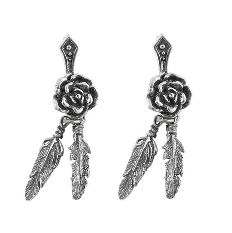 SEDONA ROSE EARRINGS w/ FEATHERS