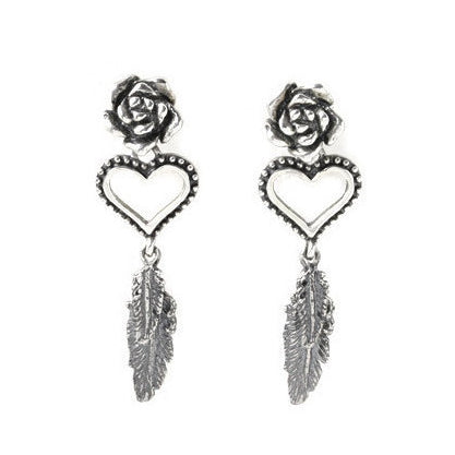 SEDONA ROSE HEART w/ FEATHERS