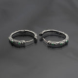 LARGE RIBBON BAND HOOP EARRINGS w/ CZ