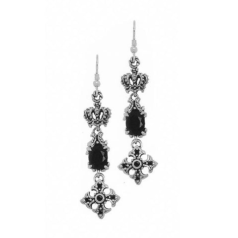 ANTOINETTE FLEUR-DE-LYS CROSS EARRINGS