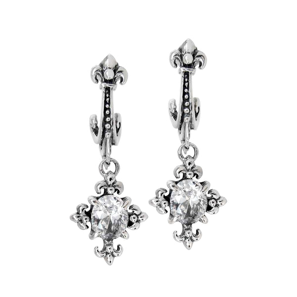 MAGESTIQUE FLEUR DROP EARRING w/ CZ