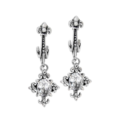 MAGESTIQUE FLEUR DROP EARRING w/ CZ