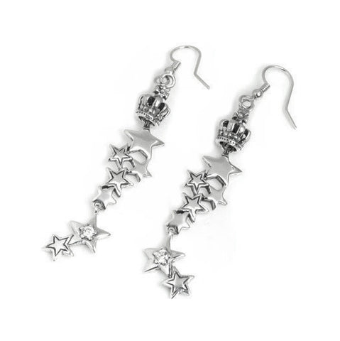 STARSHINE CONSTELLATION EARRINGS w/ TINY CROWN & CZ