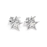 SMALL SOLID STAR STUDS w/ CROWN & PCZ