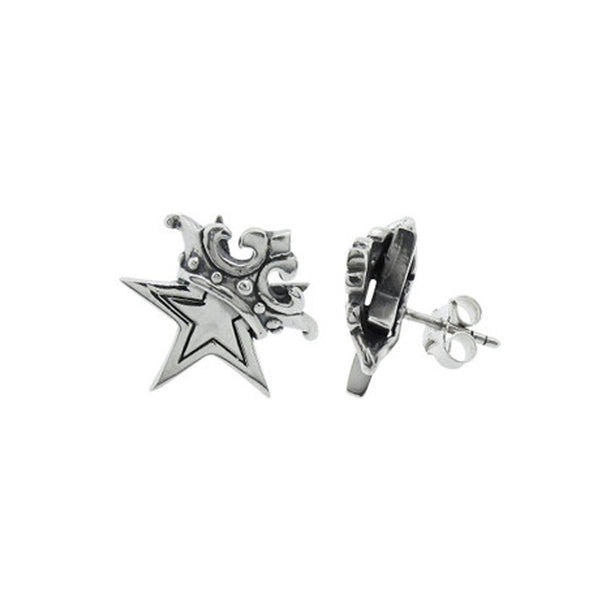 SMALL SOLID STAR STUDS w/ CROWN