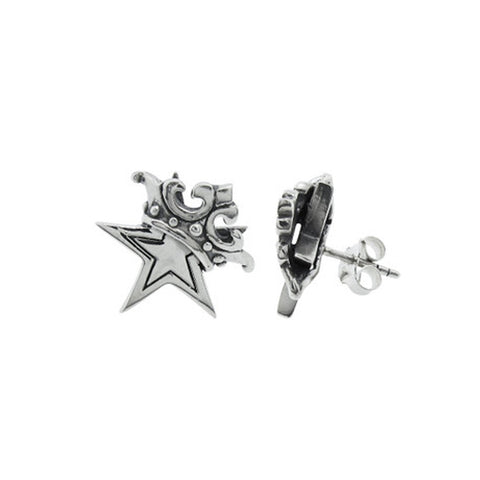 SMALL SOLID STAR STUDS w/ CROWN