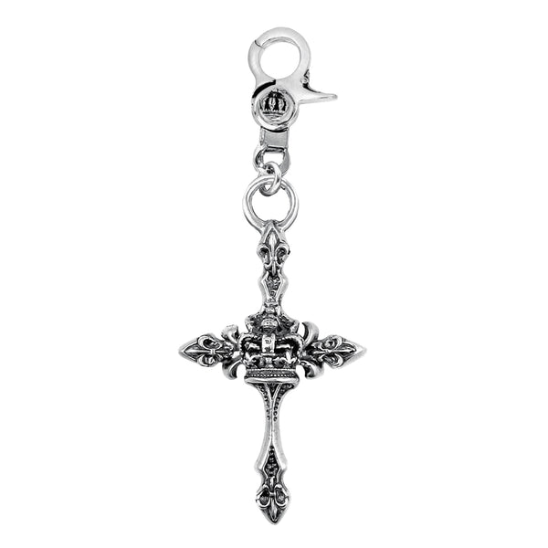 LARGE CROSS w/ CROWN & CROWN CLIP KEY CHAIN