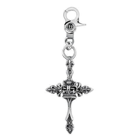 LARGE CROSS w/ CROWN & CROWN CLIP KEY CHAIN