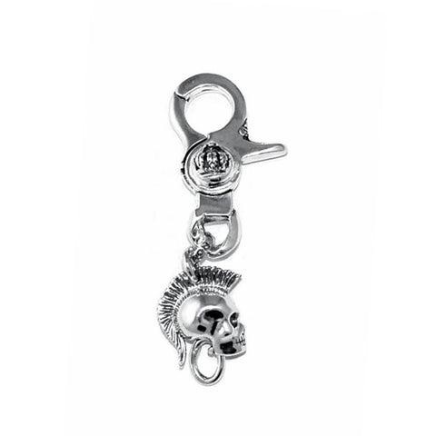 SMALL MOHAWK SKULL KEY CHAIN w/ CROWN CLIP