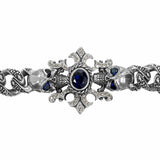 TRIBAL LINK WALLET CHAIN w/ SKULL AMULET & CZs