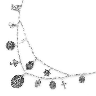 DOUBLE LULU TABERNACLE NECKLACE w/ ICON CHARMS