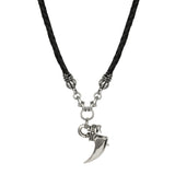 LEATHER HARLEQUIN NECKLACE w/ POISON CLAW LOCKET