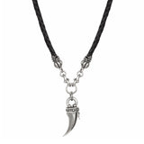 LEATHER HARLEQUIN NECKLACE w/ POISON CLAW LOCKET