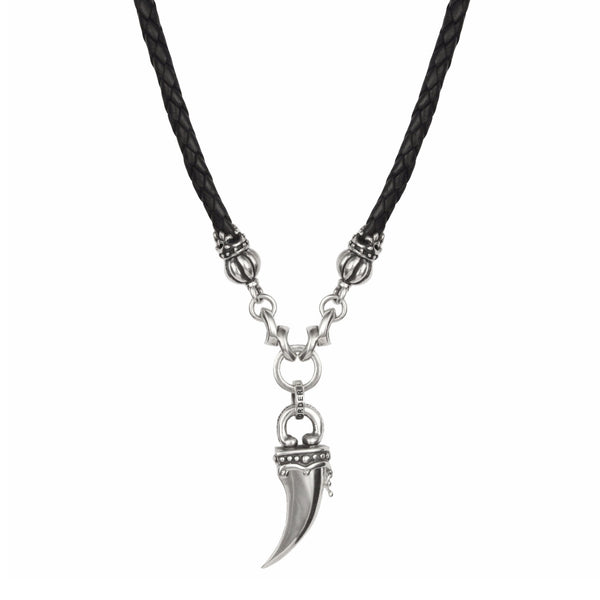 LEATHER HARLEQUIN NECKLACE w/ POISON CLAW LOCKET