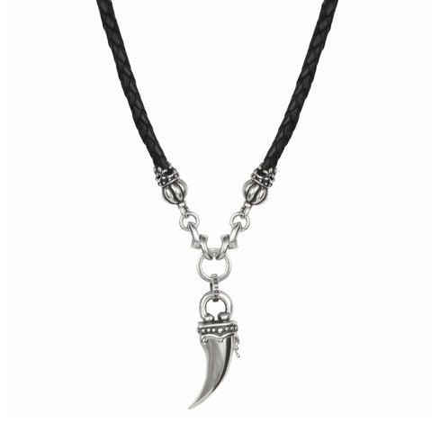 LEATHER HARLEQUIN NECKLACE w/ POISON CLAW LOCKET
