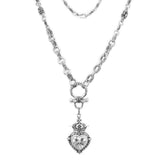 PEEZY CHAIN w/ LARGE DEMI GOD HEART w/ CZ & PCZ