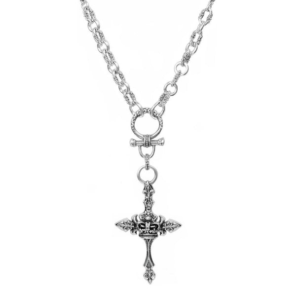 PEEZY CHAIN w/ LARGE CROSS w/ CROWN & REGAL FDL