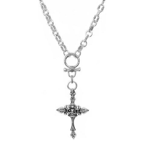 PEEZY CHAIN w/ LARGE CROSS w/ CROWN & REGAL FDL