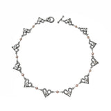 ETERNAL HEART NECKLACE w/ CZ & PEARLS