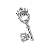 LARGE KEY PENDANT w/ CROWN & CZ