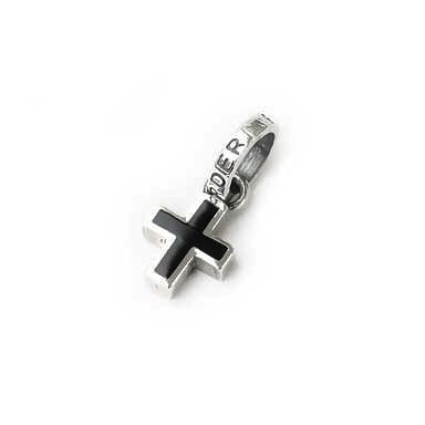 SMALL SUPERMODEL CROSS PENDANT w/ ONYX