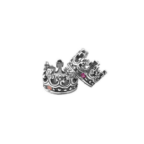 TINY REGAL CROWN PENDANT w/ 1 CZ