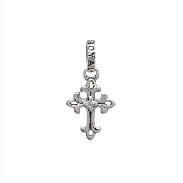 TINY OPEN CROSS PENDANT w/ CZ