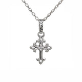TINY OPEN CROSS PENDANT w/ CZ
