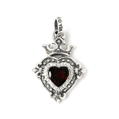 DEMI GOD HEART PENDANT w/ GARNET & PAVÉ CZ