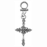 LARGE FLEUR DES LIS CROSS PENDANT w/ CENTER EMBLEM & BIG TOGGLE