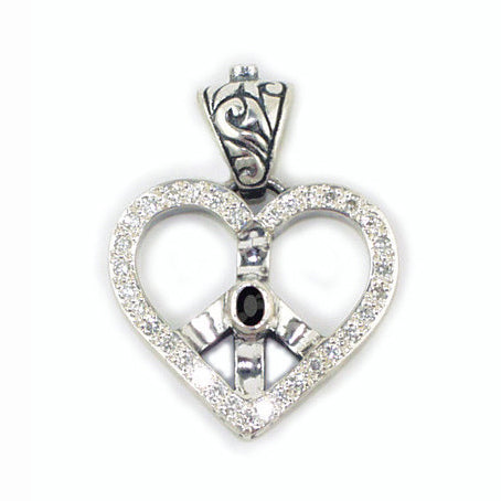 MONARCH HEART w/ DIAMONDS & ONYX