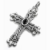 CORONATION CROSS PENDANT w/ CROWNS & CZ