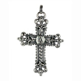 CORONATION CROSS PENDANT w/ CROWNS & CZ