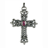 CORONATION CROSS PENDANT w/ CROWNS & CZ
