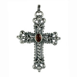 CORONATION CROSS PENDANT w/ CROWNS & CZ