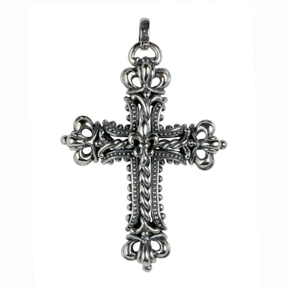 CORONATION CROSS PENDANT w/ CROWNS & FLEUR DES LIS
