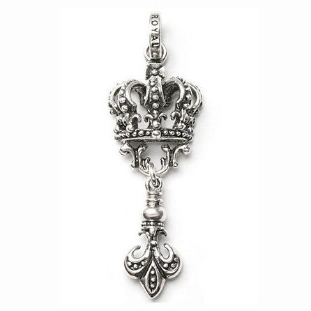 HALF CORONET CROWN PENDANT w/ FLEUR DES LIS