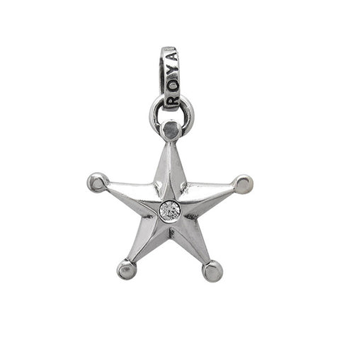 SHERIFF STAR PENDANT w/ CZ