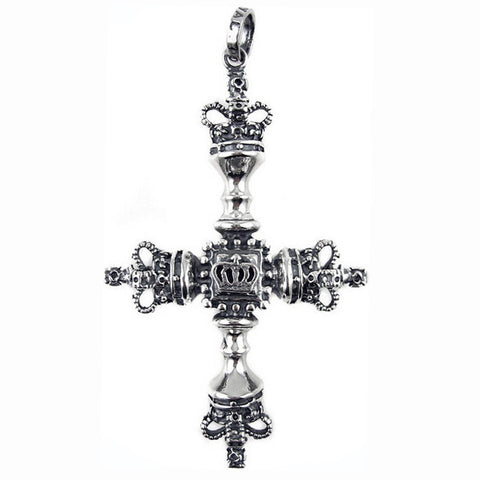 LARGE CROSS PENDANT w/ CROWNS