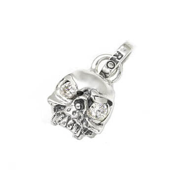 SMALL SILENT SKULL PENDANT w/ CZ EYES