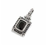 DEMI GOD SQUARE PENDANT w/ CZ & PAVÉ CZ BEZEL