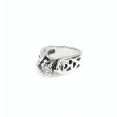 TINY ALLEGRA HEART RING CHARM w/ CZ