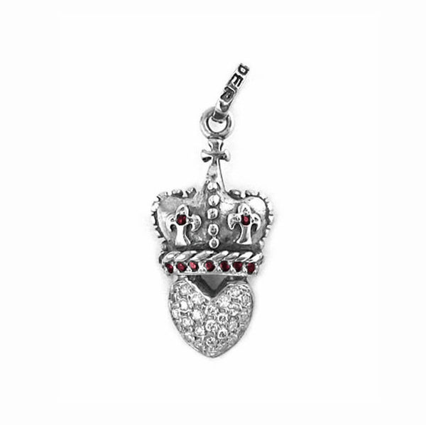 SACRED HEART PENDANT w/ PAVÉ DIAMONDS & RUBIES